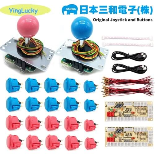 High Quality original Sanwa kit JLF-TP-8YT 5Pin Joystick OBSF-30 Push Buttons to Nintendo ps4 ps5 Raspberry Pi MAME