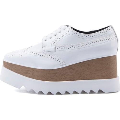 2021 Woman Genuine Leather Platform Sneakers Shoes Female Casual Thick Bottom Loving Heart Style Breathable Shoes