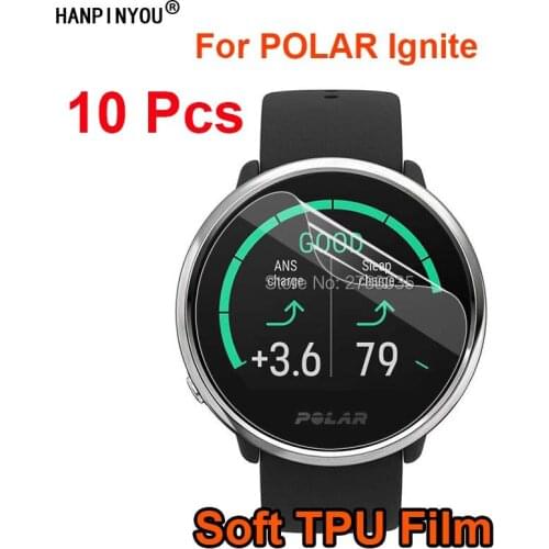 10 Pcs/Lot For POLAR Ignite GPS Sports Smart Watch Soft TPU Film Screen Protector (Not Tempered Glass)