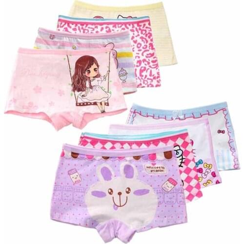 2/4pcs Girls Boxes Chidren Cotton Underwear Cartoon Printing Kids Short Panties Girl Underpants Size 2T-10T