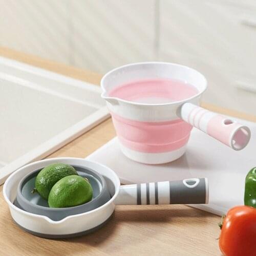 MLGB 2 Pack Foldable Water Ladle Collapsible Water Scoop Dipper Folding Bath Spoon Ladle Space Saving for Kitchen Bathroom