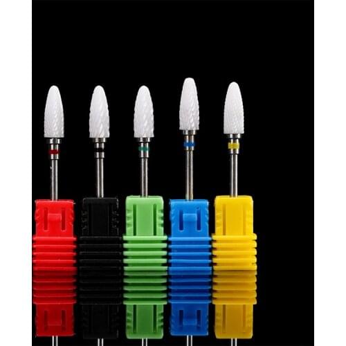 3/32" Ceramic Nail Drill Bit For Electric Machine Milling Cutter For Manicure Pedicure File Reinforce Nail Art Polisher Remove