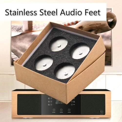 4Pcs Stainless Steel Audio Isolation Feet Shock Absorbing Amplifier Speaker Foot 49mm*15mm