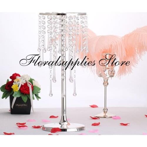 60/80CM Tall Acrylic Flower Vases Metal Flower Stands Wedding Centerpiece Flower Road Leads For Wedding Decor