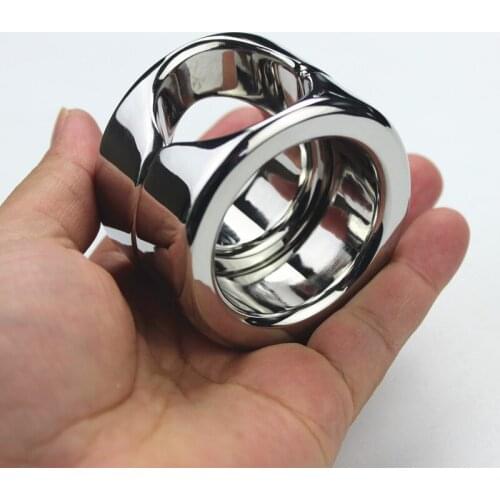 9 Sizes Stainless Steel Scrotum Pendant Stretching Load-bearing Ring Three Hole Training Pendant Sex Toys for Men BB-345
