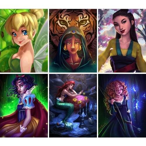 Diamond Painting Disney Cartoon Fairy Girl Full Square Round 5D DIY Art Gift Embroidery Cross Stitch Mosaic Home Decoration