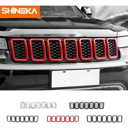 SHINEKA Car Sticker For Jeep Grand Cherokee 2014-2016 2017+ Front Grille Decorative Cover Original Models For Grand Cherokee