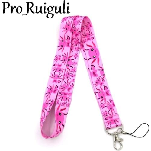 30pcs Axolotl pink dragon Neck Strap Lanyard keychain Phone Strap ID Badge Holder Rope Key Chain Keyrings cosplay Accessories
