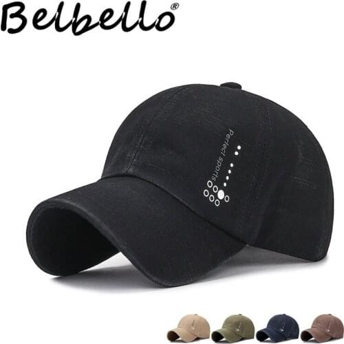 Belbello Wash the old Baseball caps Mens Shading Outdoor recreational hats Simple Spring Autumn Adjustable Golf Sunhats
