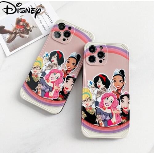 Disney Princess on The Run for IPhone 7/8P/X/XR/XS/XSMAX/11/12Pro/12mini Simple Retro Anti-drop Phone Case