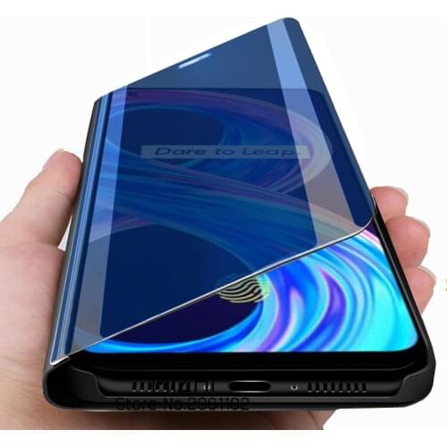 For realme 8pro case smart mirror flip covers case for oppo realme 8 pro realmy realmi 8pro realme8pro magnetic book coque