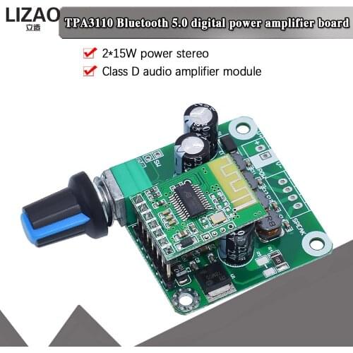 Bluetooth 4.2 TPA3110 15w+15W Digital Stereo Audio Power Amplifier Board Module 12V-24V car for USB Speaker,Portable Speaker