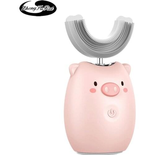 CONVL Childrens Electric Toothbrush Baby Rechargeable Waterproof Automatic Smart Mouth U-shaped Lazy Toothbrush
