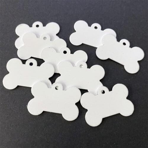 Pet Personalized Supplies 38*25MM Bone Shaped Sublimation Blank Aluminum Dog Tag Double Sided Sublimation Pet Tag