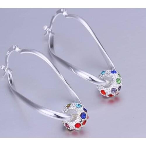 Elegant engagement colorful noble beautiful fashion silver color Earring Jewelry free shipping factory price , cute gift E245