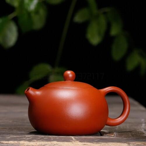 Purple clay teapot tea set raw ore vermilion mud manual antique Xishi pot ball hole household tea pot