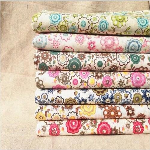 Ibotti 7pcs/lot 50x50cm Sunflower 100% Cotton Fabric Sewing Tilda Doll Cloth DIY Quilting Patchwork Tissue Textile telas