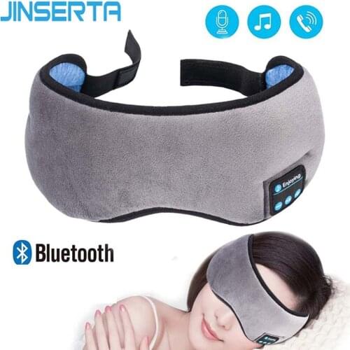 JINSERTA Wireless Stereo Bluetooth Earphone Sleep Mask 5.0 Bluetooth Sleep Soft Earphones Support Handsfree Sleeping Eye Mask