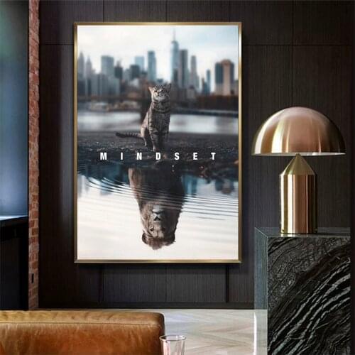 Mindset Lion or Cat Movie Poster Cuadros Canvas Paintings Poster and Print Wall Art Picture for Home Decor (No Frame)