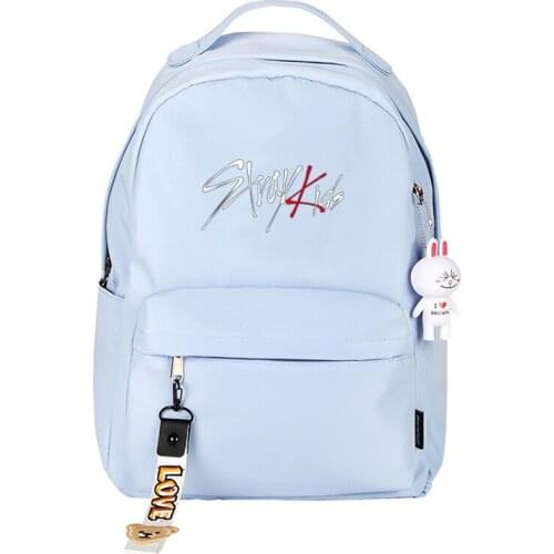 Korean Kpop stray kids Women Cartoon Bagpack Samll Travel Backpack JISUNG FELIX Pink Bookbag Nylon School Bags Cute Mini Bags