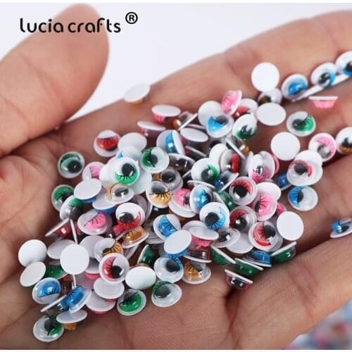Lucia Crafts 6mm Self-adhesive Googly Eyes Random Wiggly Eyelash Eyeball For Doll Toy Supplies 250pcs K0880
