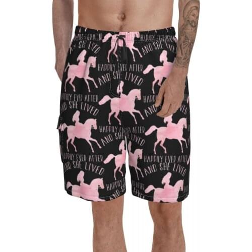 Horse Board Shorts Bathing Swimming Trunks Polyester Pattern Men Swim Trunks