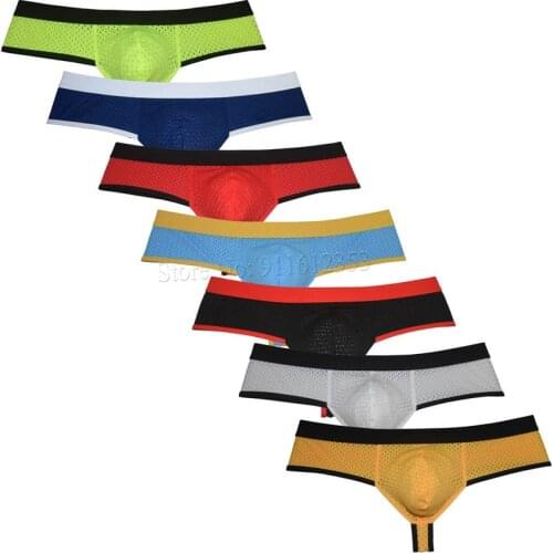Mens Underwear Breathable Brazilain Bikini Ultra Cheeky Boxers Thong Bokserki Bermuda Masculina