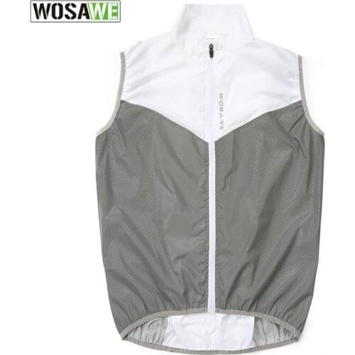 Wosawe Men Cycling Vest Waistcoat Reflective Outdoor Running Bicycle Breathable Sleeveless Vest Night Running Safety Waistcoat