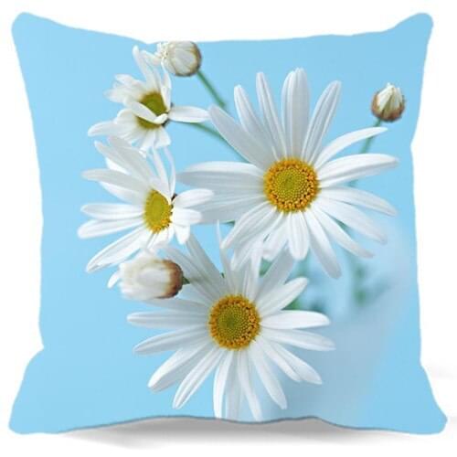 9 style Square Cotton polyester 16" 18" 19" white Chrysanthemum Home car Decorative cushion Cover Living room Bedroom sets