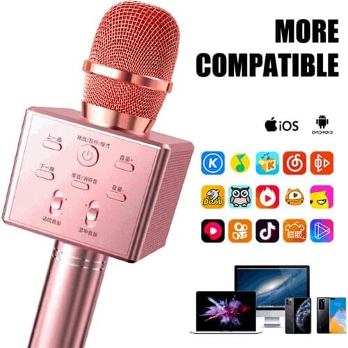 2021 New Karaoke Microphone K8 Wireless Bluetooth Mobile Phone Karaoke USB Capacitive Microphone Portable Hand Held