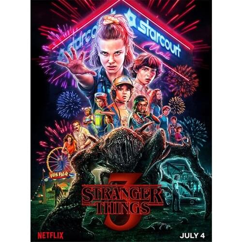 Stranger Things Printed Fabric 11CT Cross-Stitch Embroidery Full Kit DMC Threads Hobby Handicraft Handiwork Handmade Stamped
