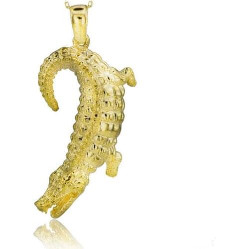 Crocodile Necklace 925 Sterling Silver Unisex Alligator Necklace