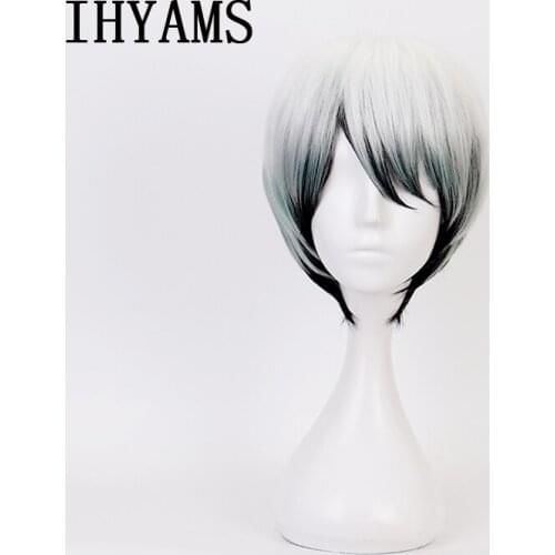 Demon Slayer Kimetsu no Yaiba Yushirou Short Wig Cosplay Costume Heat Resistant Synthetic Hair + Free Wig Cap