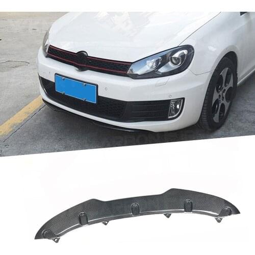 For MK6 GTI Front Lip Chin Carbon fiber Spoiler For Volkswagen VW Golf 6 VI GTI 2010-2013 H1 Style Bumper Guard Car Tuning
