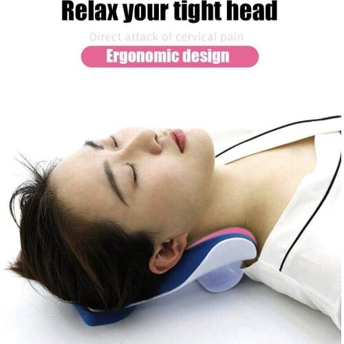 Pain Relief Pillow Neck Relaxer Traction Device Cervical Spine Alignment Neck Support Travel Pillow Relieves Tightness Soreness