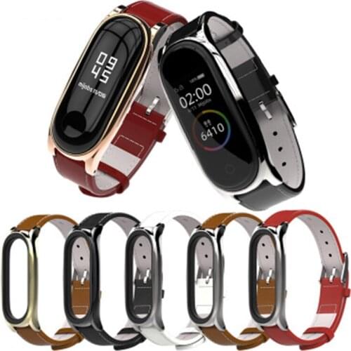 For Xiaomi Mi Band 6 5 4 3 Strap Replacement Wrist Straps Leather strap Watch Band for Xiaomi MI Band Wristband Strap UTHAI P84