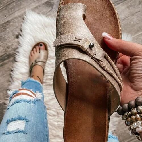 2021 Summer Sandals Women Fashion Casual Flat Bottom Open-Toe Slides Slip On Sandals Female Outside Beach Flat Flip Flops