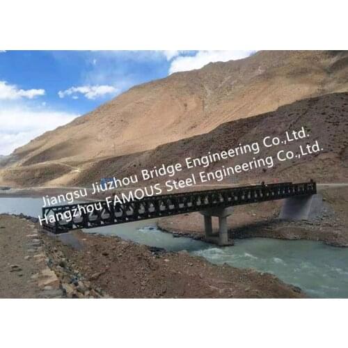 Prefabricated Bailey Steel Bridge For Water Conservancy Project Portable Structural Steel Bridge With Supporting Piers