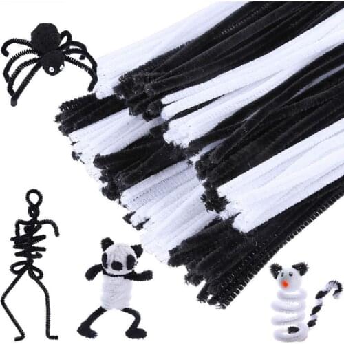 12"x6mm 50pcs Chenille Stems Twist Wire Children Handmade Material Education Chenille Craft Creativity Halloween DIY Materials
