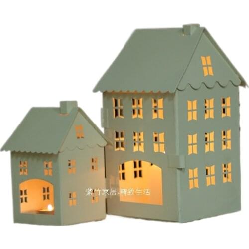 Nordic Candlestick House Moroccan White Table Romantic Home Restaurant Decoration Children Christmas Present MM60ZT