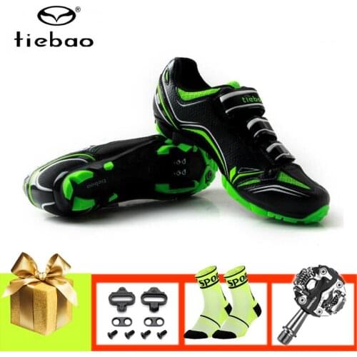 Tiebao professional cycling sneakers mountain bike shoes men breathable self-locking SPD Pedals riding racing cycling shoes