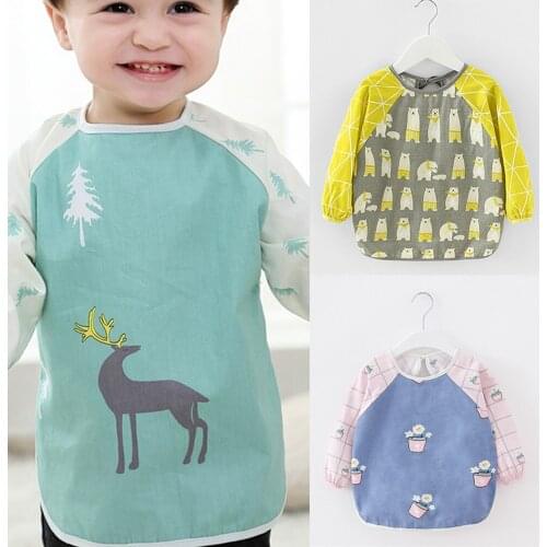 EVA Waterproof Bibs Kids Apron Full Sleeve Long Sleeve Beats Feeding Bibs Children Eating Bavoir Baby Kid Harnessing Clothing