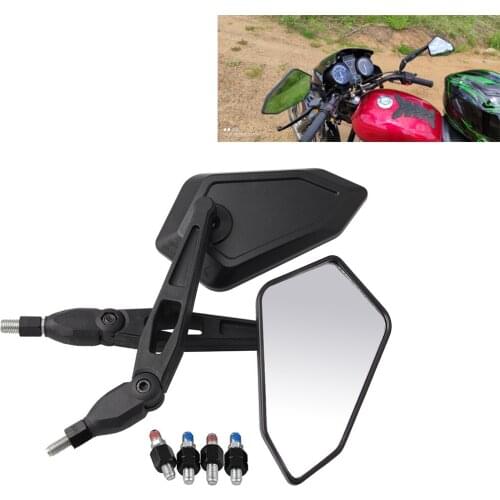 2Pcs/Pair 10mm Motorcycle Modified Rearview Mirror For Suzuki Honda Kawasaki Yamaha Universal Rear Mirror Motorcycle Accessories