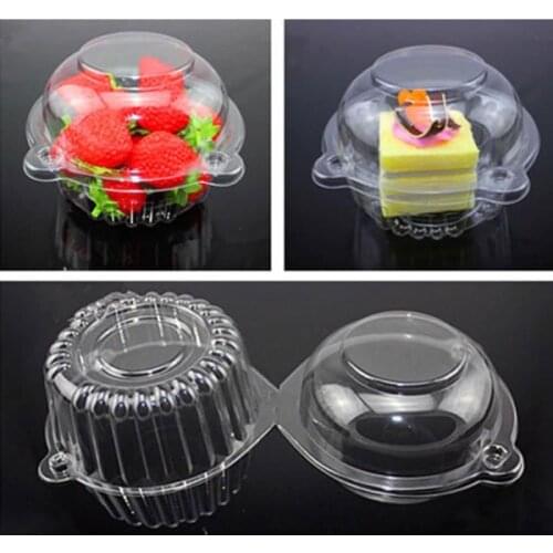 100 Clear Cathead Cupcake/Plastic Bowl/Cake Case Pod/Dome Container,for packing cupcake, muffin, fruit, salad