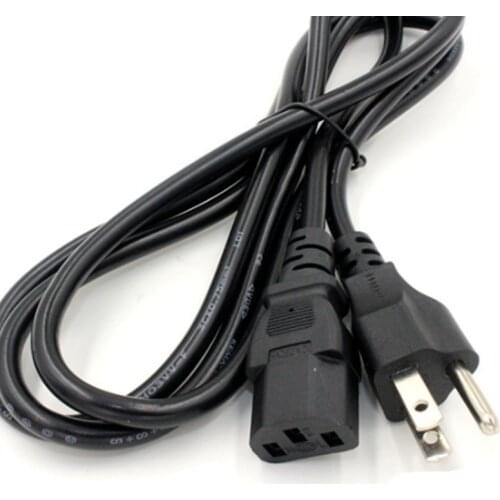 100pcs US USA Power Cord American IEC C13 Power Lead Cable 1.5m 5ft For AC Adapters Desktop PC Computer Monitor Printer