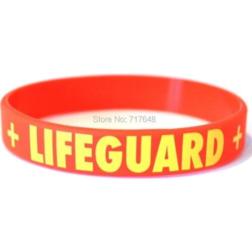 100pcs life guard wristband silicone bracelets free shipping by FEDEX