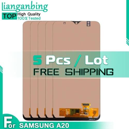 5PCS INCELL 6.4" LCD For Samsung Galaxy A20 A205/DS A205F A205FD A205A LCD Display Touch Screen Digitizer For Samsung A20 A205