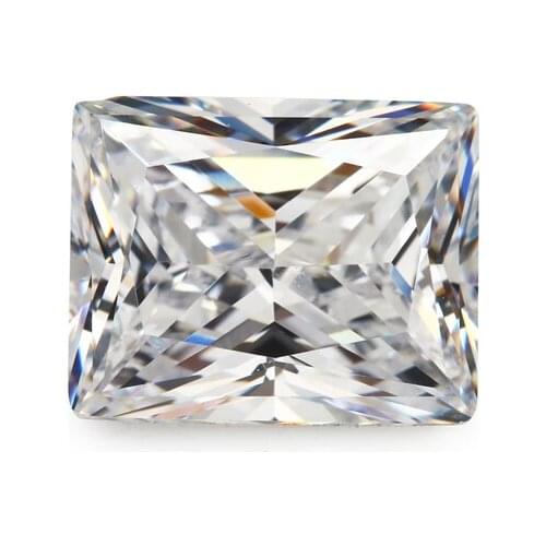 50PCS 3x4~13x18mm Rectangle Shape Princess cut White Loose cz stone Synthetic Gems Cubic Zirconia For DIY Jewelry Stone