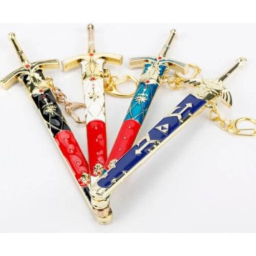 Cartoon Japan Anime Fate Stay Night King Arthur Saber Sword Excalibur Car Keychain Keyring For Men Women Cosplay Gift