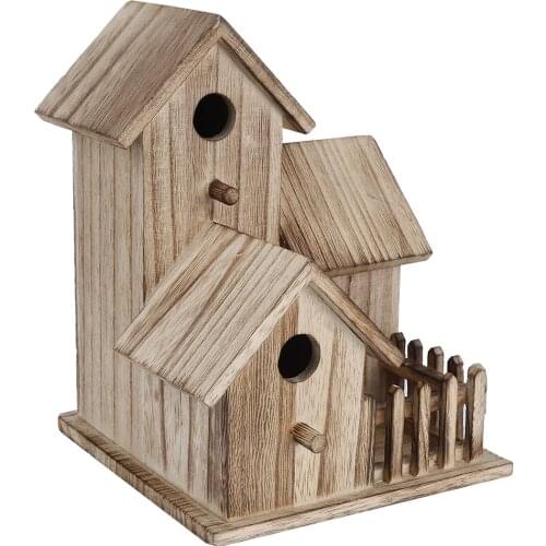 Wooden Birdhouse Small Outdoor Garden Bird Nesting Box Bird House Pet Supplies Decoration Suitable For Birds Swallows Parrots